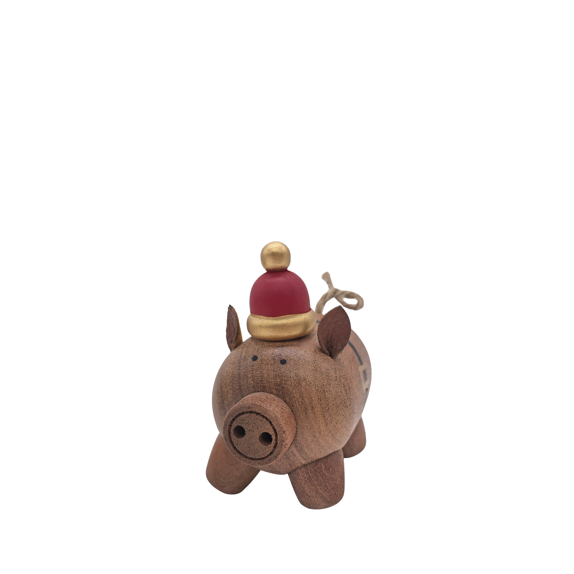 Schwein mit Weihnachtsmütze